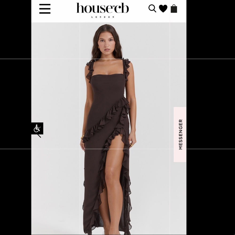 House of CB Ariela Ruffle Maxi - Brown (Espresso)